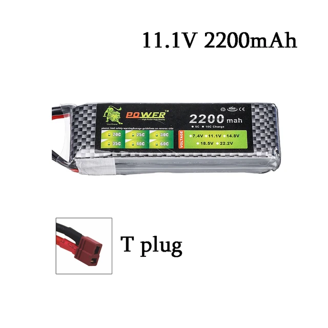 3S LiPo Battery 11.1V 2200mAh for RC Car with Deans Plug XT60 Connector For RC Cars Helicopter Drone Boat Airplane Battery Parts