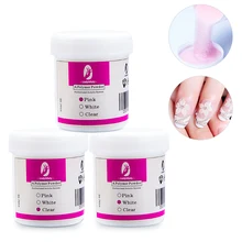 Dmoley, 3 цвета, акриловая пудра, прозрачная, розовая, белая, для наращивания ногтей, Хрустальная пудра, 3D, для дизайна ногтей, полимерные кончики, кисть для наращивания ногтей