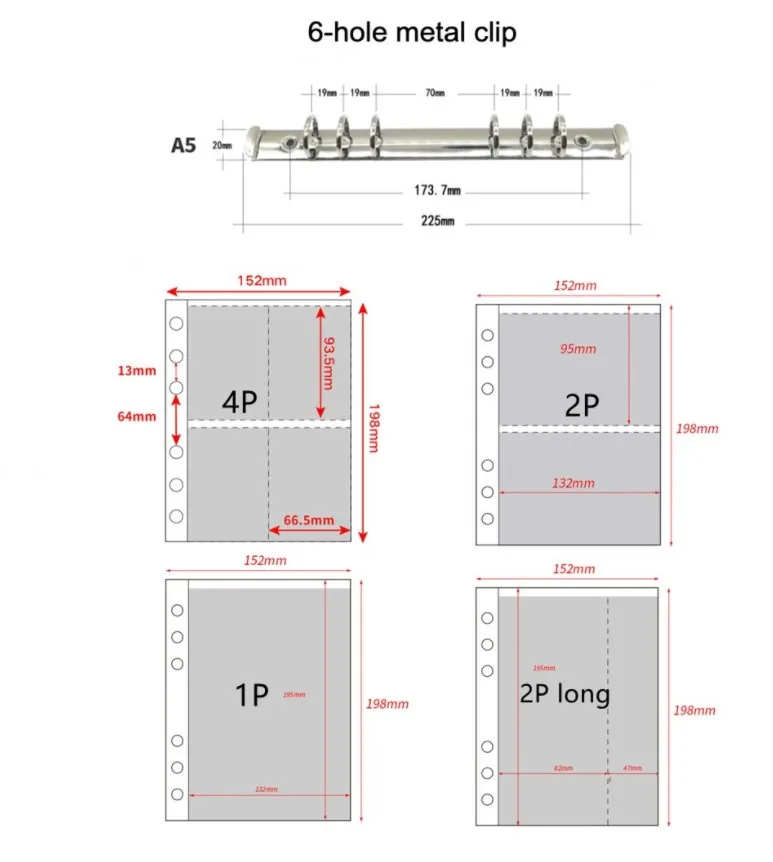 10pcs Photo Album Binder Refill Inner Sleeves 1P 2P 4P Transparent A5 Binder Sleeves Photocard Storage Organizer Loose Leaf photo album