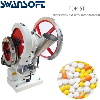 

SWANSOFT TDP-5 Single punch tablet press machine /TDP-5 type, 50KN pressure press harder pill. Pill maker 110V/220V motor
