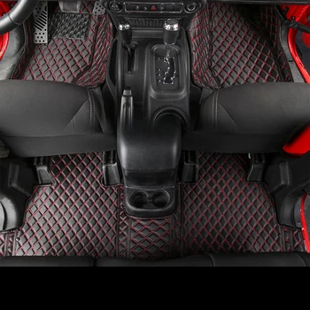 

lsrtw2017 leather car floor mats for jeep wrangler JL 2018 2019 2020 parts accessories rubicon 4th sahara interior carpet cover