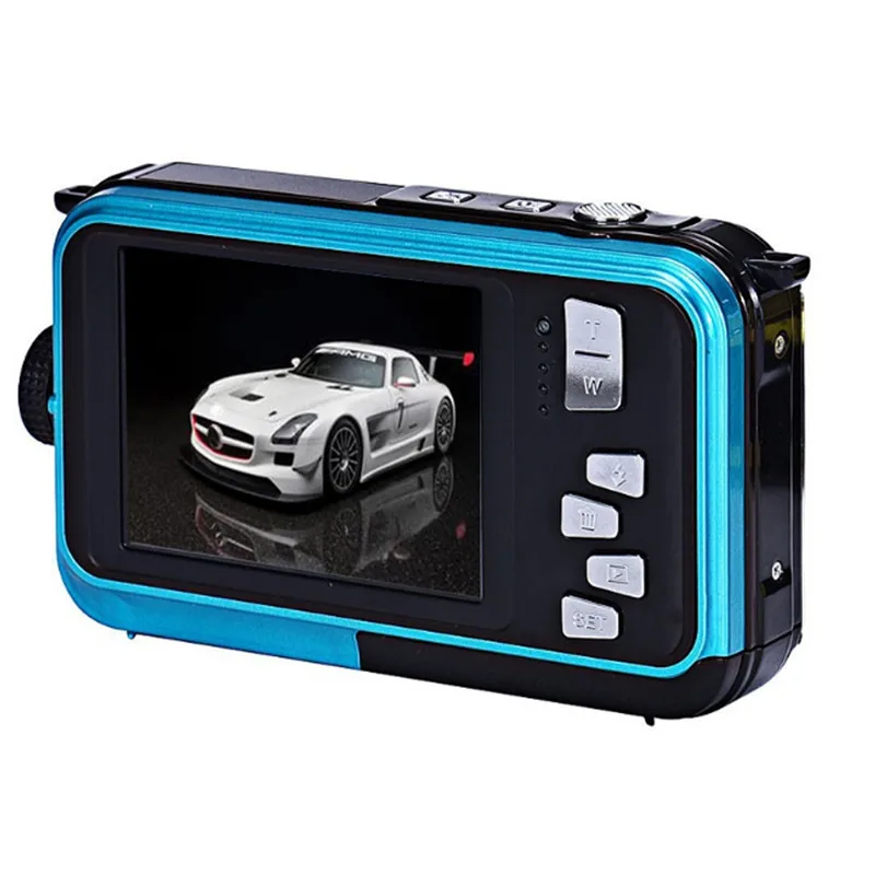 Двойной 2," lcd HD Водонепроницаемая цифровая видеокамера 24MP MAX 1080P двойной экран 16x зум подводная спортивная видеокамера камера микрофон