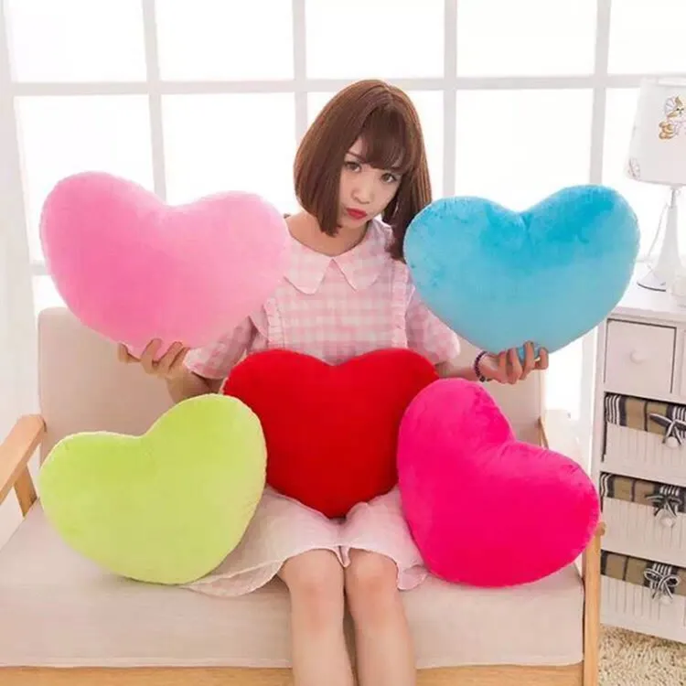

2019 New Style Heart Plush Toys Colorful Red Cushion Party Pillow Practical Toy Heart Shape Pillow