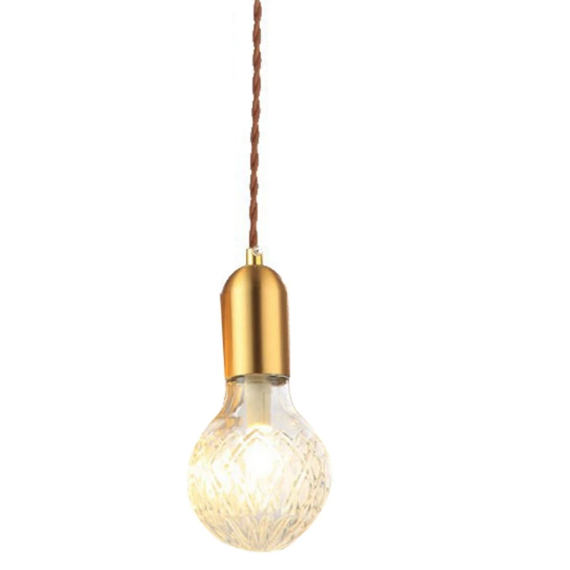 

ABUI-Modern Led Single Head Chandelier Lighting Fixtures Hanging Lustre Long Glass Pineapple Small Chandelier Lamp Restaurant Ho