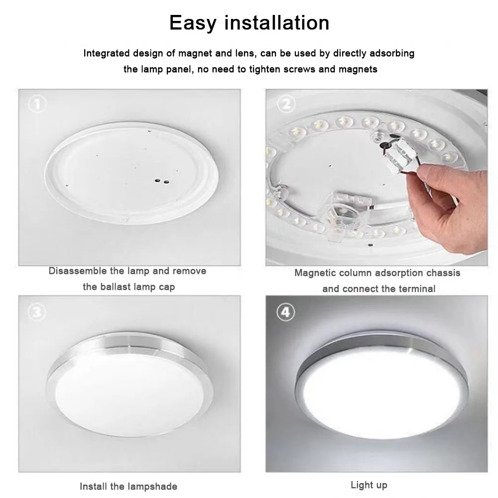 LED Highlight Module Ceiling Lamp Source SMD Lens Panel Warm/White/Neutral Light 12/18/24/36/48/72W Home Lighting Source Replace