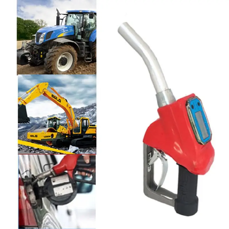 US $46.01 Ootdty Digital Fuel Gun Flow Meter Diesel Gasolinetransfer Automatic Trip Gas Stations Red