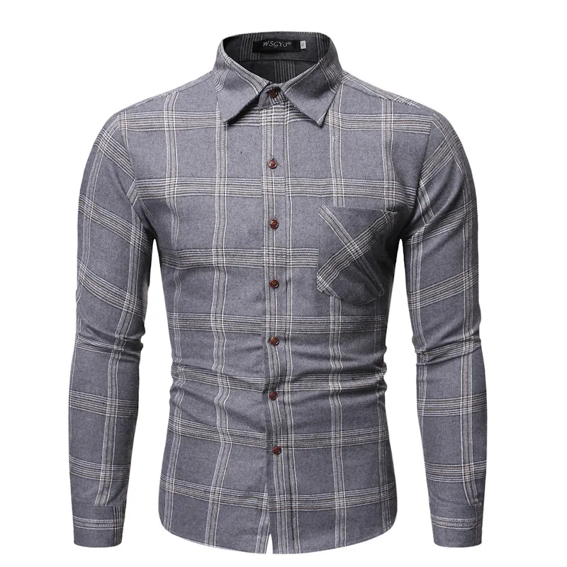 BOLUBAO, модные брендовые мужские рубашки в клетку, мужские качественные рубашки с длинным рукавом, мужские деловые Повседневные Рубашки, Топы - Цвет: Gray
