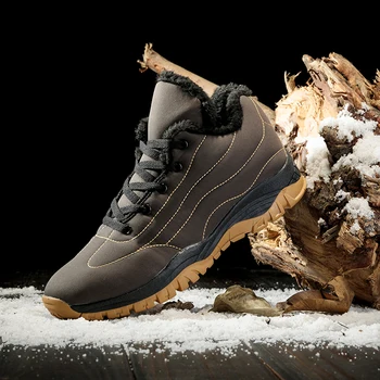 

Fashion Winter Boots Men 46 Snow Boots Warm Waterproof Krasovki Plus Velvet Shoes Male Casual Adult High Footwear Botas Hombre