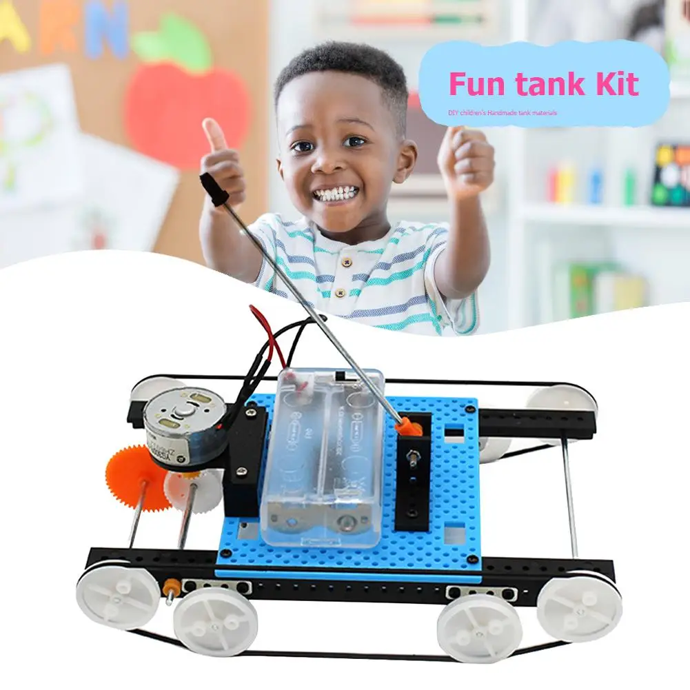 Kids Child DIY Assemble Electric Tank Model Science Experiment Educational Toys 