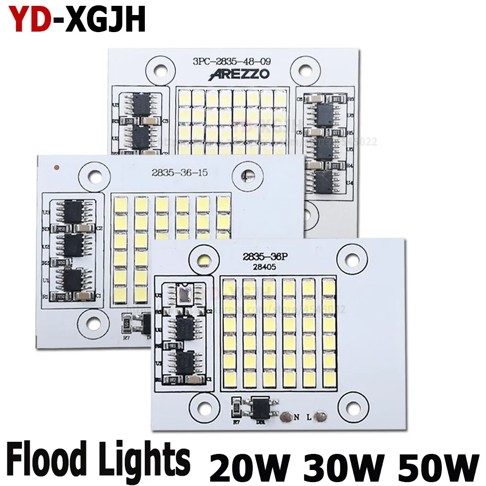 Светодиодная лампа 20 Вт 30 50 Smart IC прожектор COB Чип SMD 2835 5730 для наружный длительный