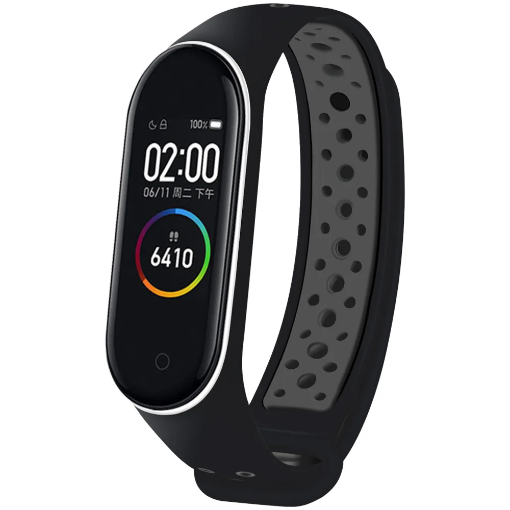 Милый и милый спортивный браслет для mi Band 3 correa для mi band 3 4 pulseira ремешок для Xiaomi mi Band 4 ремешок аксессуары для умных часов - Цвет: Black  Grey