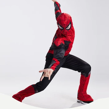 

New Muscle Spider Boys Costume for Kids Boys Halloween Carnival Superhero Spider Superman Fancy Party Dress Up Children Dress