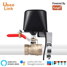 UseeLink WiFi Smart Gas/Valve Tuya Valve Smart Home Automation Control Valve for Gas Work with Alexa,Google Assistant,IFTTT