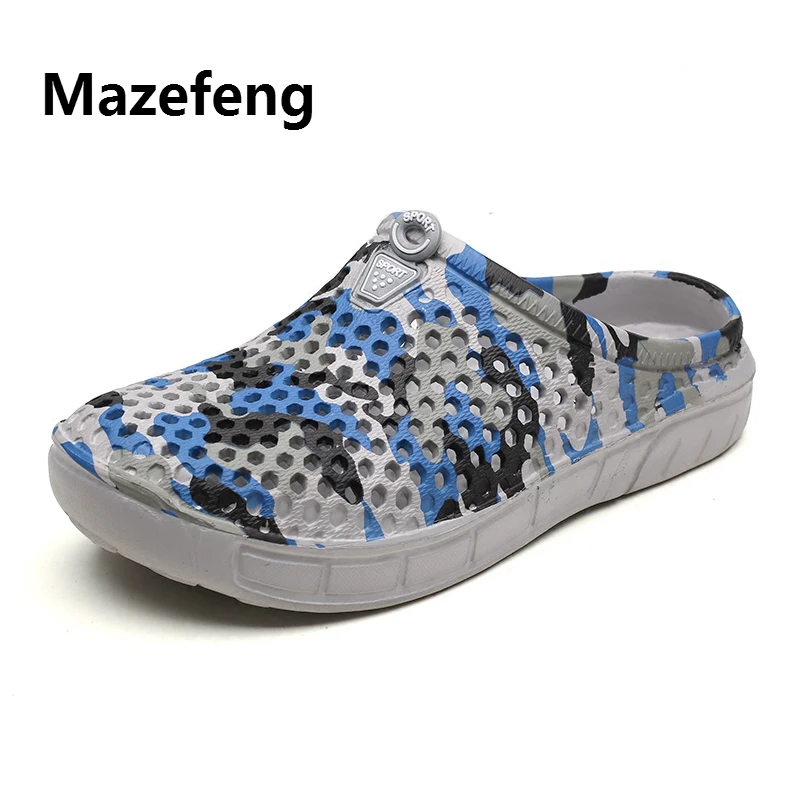 

Fashion Summer Men Camouflage Slippers Jelly Shoes Men Beach Sandal Outdoor Casual Walking Beach Flip Flops Hollow Men Shoes