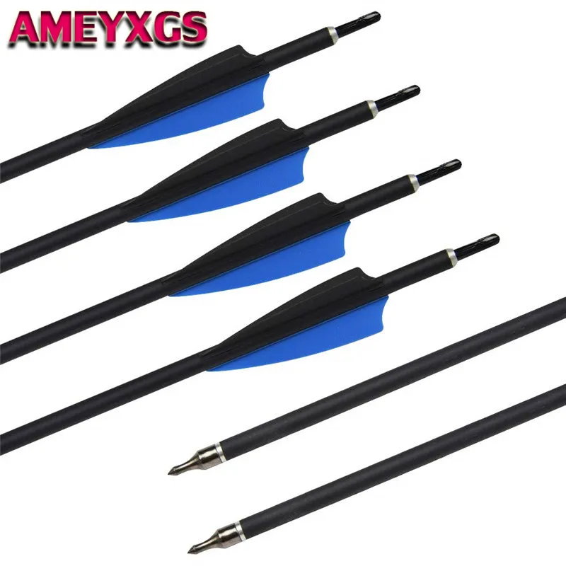 

6/12/24pcs Archery Carbon Arrows 30" Hunting Arrow Spine 500 Replaceable Broadhead Carbon Arrow For Hunting Shooting Accessories