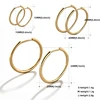 Gold Color Small Hoop Earrings Stainless Steel Circle Round Huggies for Women Men 2022 Ear Ring Bone Buckle Fashion Jewelry 25MM ► Photo 3/6