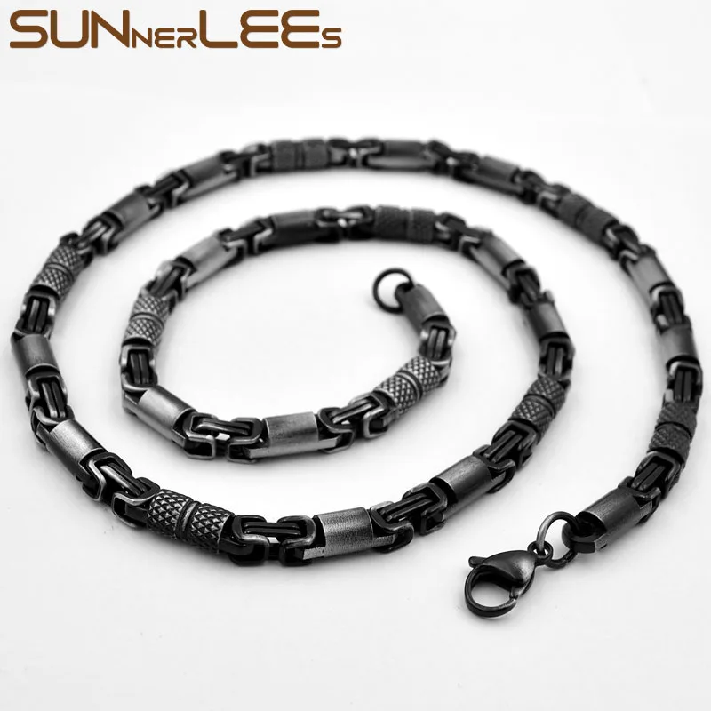 SUNNERLEES 316L ожерелье из нержавеющей стали 6 мм Геометрическая Византийская
