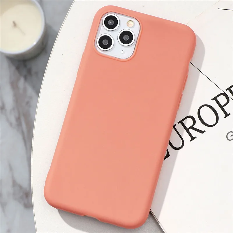 Цветной матовый мягкий чехол для iPhone 6 6s 7 8 Plus 10 11 Pro X XR XS Max plus SE 2020 Funda|Бамперы| |