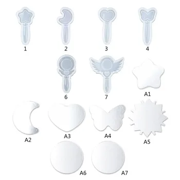 

Crystal Epoxy Resin Mold Portable Small Mirror Casting Silicone Mould Handmade U90F