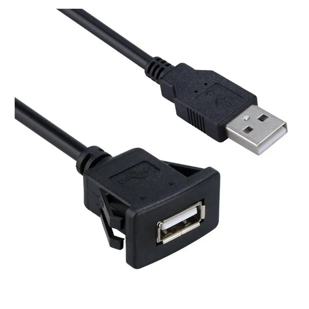 Waterproof Flush Mount USB Dock Adapter Dashboard Pan USB 3.0 Port Male to Female Extension Cable for Car Motorcycle