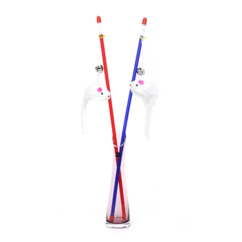 

Pet Cat Teaser Playing Toy False Mouse Interactive Training Toy For Pet Cat Kitten With Dangler Rod Mayitr Random color