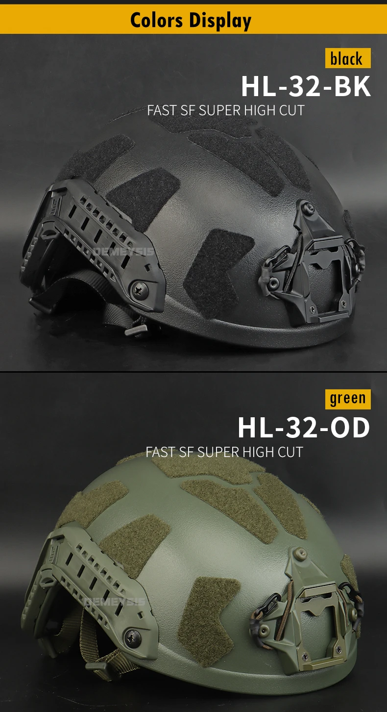CS Airsoft Helmets FAST SF SUPER HIGH CUT Tactical Half-covered Helmet with Suspension Systems Soft Inner Pads Hunting Gear