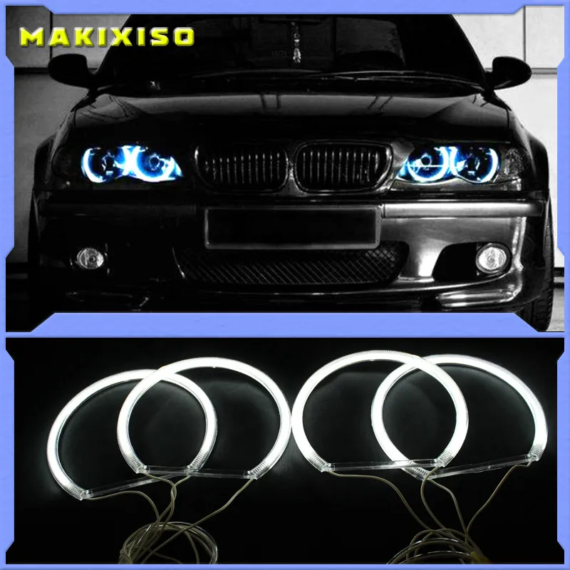 

3 years warranty Hight quality 4x131mm CCFL Angel Eyes Kit Warm White Halo Ring For BMW 3 5 7 Series E36 E38 E39 E46 Demon Eye