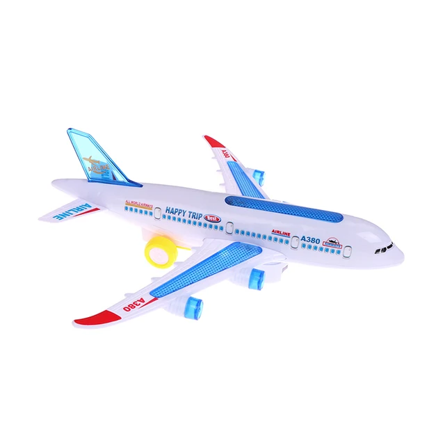 New DIY Assembly Airbus Aircraft Autopilot Flash Sound Aircraft Music Lighting Toys Electric Airplane DIY Toy for Children Kids 4