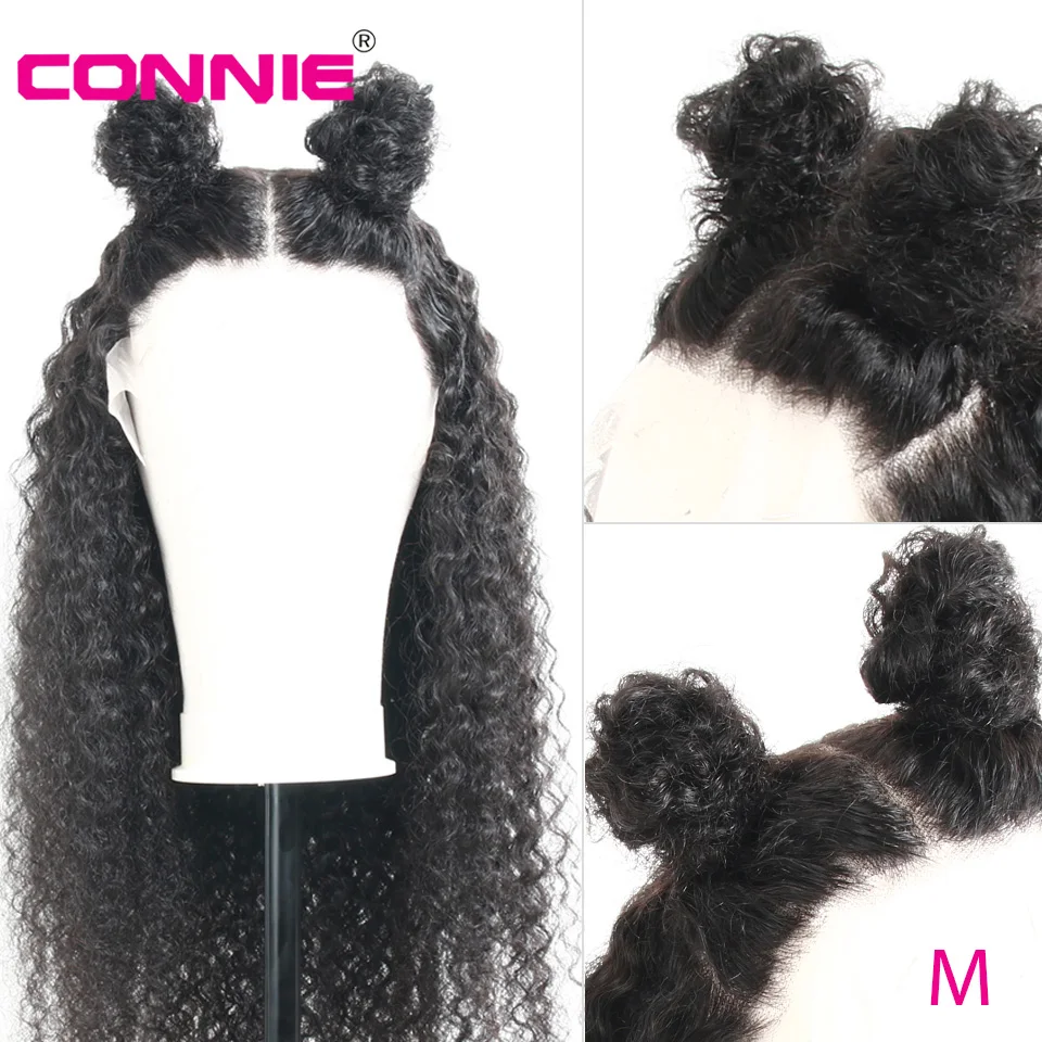 Конни кудрявые 13X4 кружево спереди среднее соотношение 10 &quot 30&quot перуанские Remy