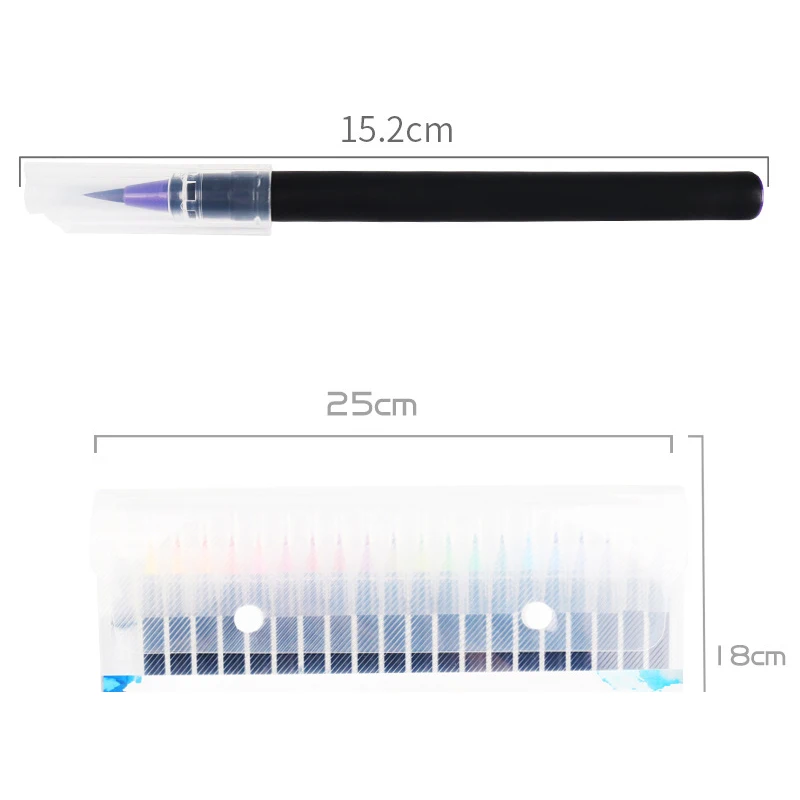 

Comics Watercolor pens Kit Art Tools Plastic Nylon 15.2cm Drawing Accessories Illustrations Soft Set
