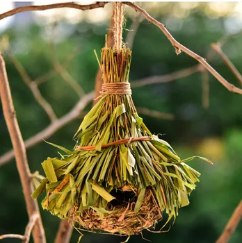 

Handmade products creative hibiscus grass gourd bird house gardening decoration pet bird nest straw woven bird nest