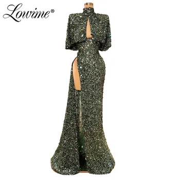 

High Split Side Sequins Prom Dresses 2020 New Arrival Sexy Pageant Dress Robe De Soiree Dubai Evening Party Gowns Abendkleider