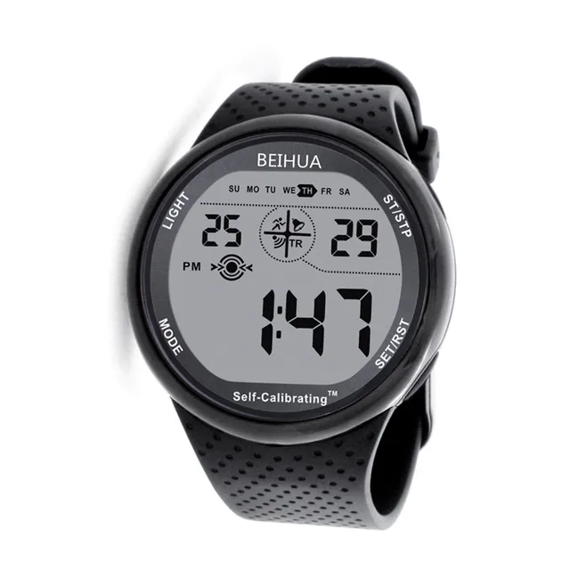 BEIHUA-Reloj de pulsera deportivo para hombre, cronógrafo Digital autocalibrado, resistente al agua, multifuncional, con números grandes, al aire libre para natación, 100m 1