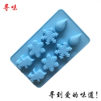 

Ruminate 8 Even Christmas Series Silicone Cake Mold Chocolate Mold Rice Cake Mold Snowman Snowflake Figure
