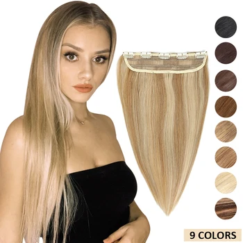 

MRSHAIR 5 Clips Human Hair Clip in Extensions Machine Remy Silky Straight 14 18 22inch Clip Ins Hair Pieces Brown Black Blonde
