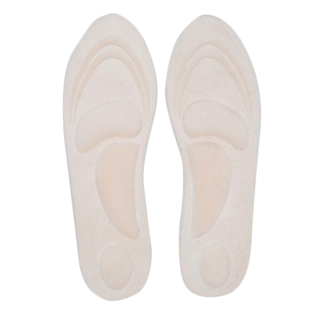 4D ортопедическая стелька из замши с эффектом памяти, ортопедическая стелька, ортопедическая стелька, Зимняя Теплая обувь для женщин и мужчин,, плоская подошва для ухода за ногами, стельки для обуви - Цвет: Белый