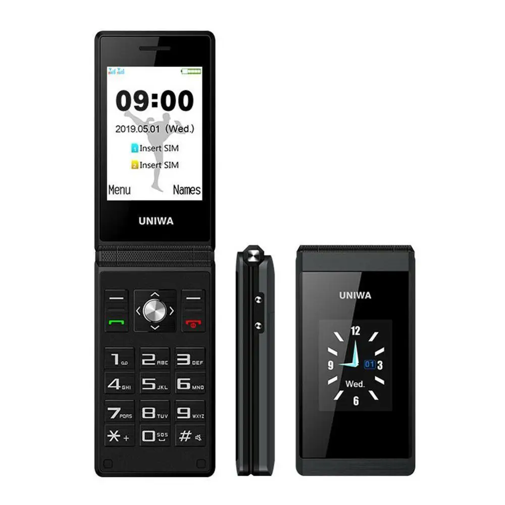Новый X28 старый человек флип телефон GSM большая кнопка двойной экран мобильный