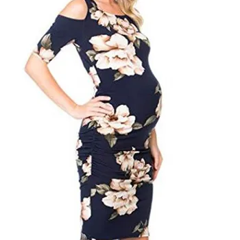 

Pregnant Maternity Dresses Summer Women Printed Maternity Dress Pregnant Clothes Short Sleeve Dress Pregnancy Dress