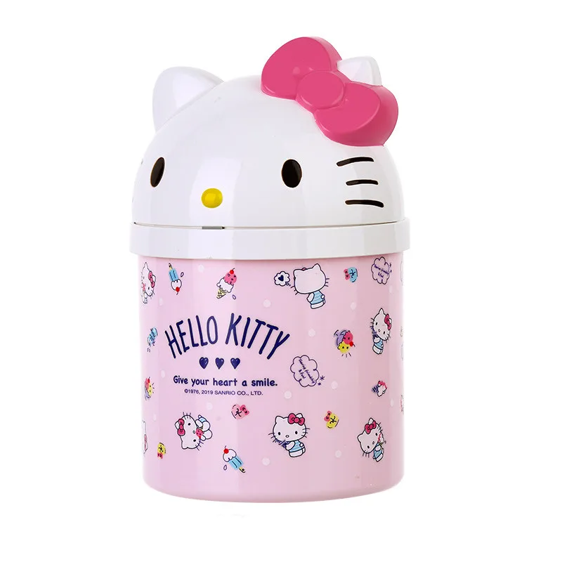 

Hello Kitty Desktop Trash bin Mini flip to odour proof cute plastic buckets table garbage can small trash can mini dustbin