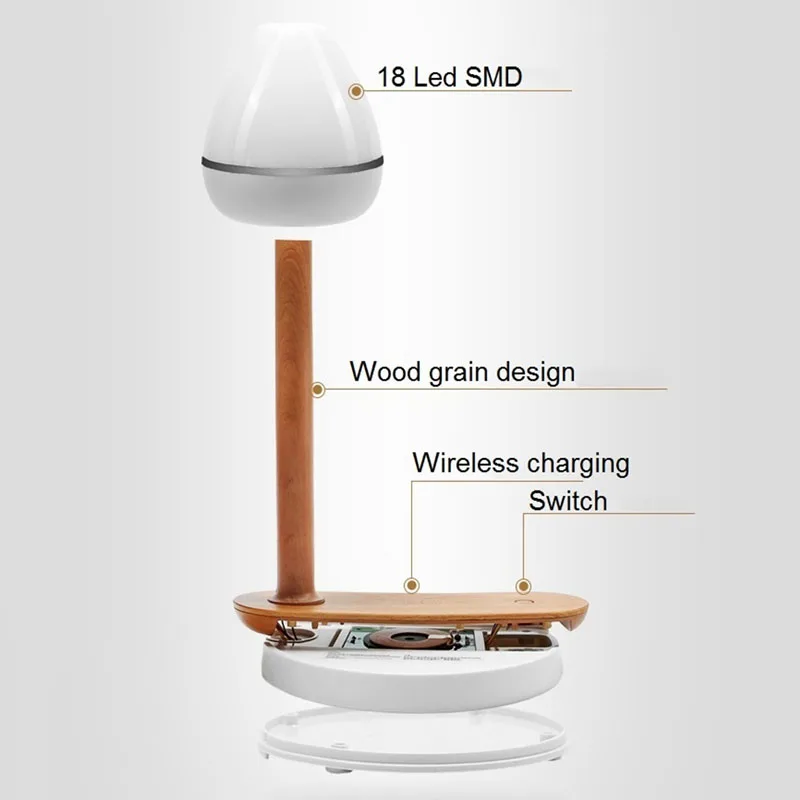 2 в 1 Настольная настольная лампа светодиодный светильник быстрая Беспроводная зарядка Qi Беспроводное зарядное устройство для телефона 8 XS Max X samsung S10 S8 Note