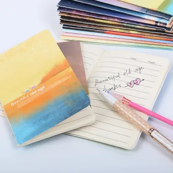 

1PC Mini Cute Ocean Series Notebook Wishing Bottle Childhood Fantasy Style Notepad Moon Star Universe Diary Portable Notebook