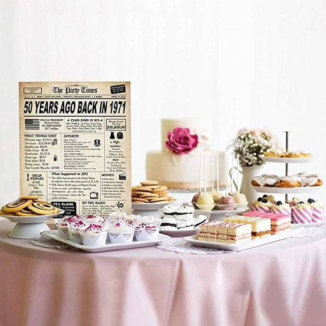 50th Birthday Decorations for Women or Men, Classy Vintage Table ...