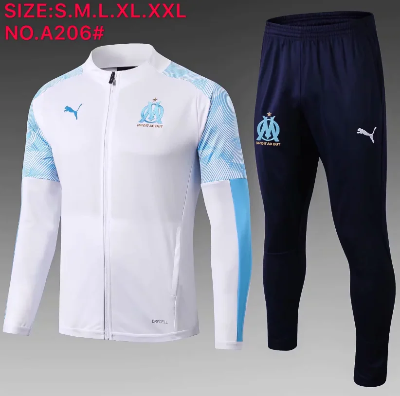 training Jacket coat Marseille Soccer jersey 19/20 Marseille Maillot PAYET THAUVIN AC PSG Jacket kit football jersey - Цвет: Jacket
