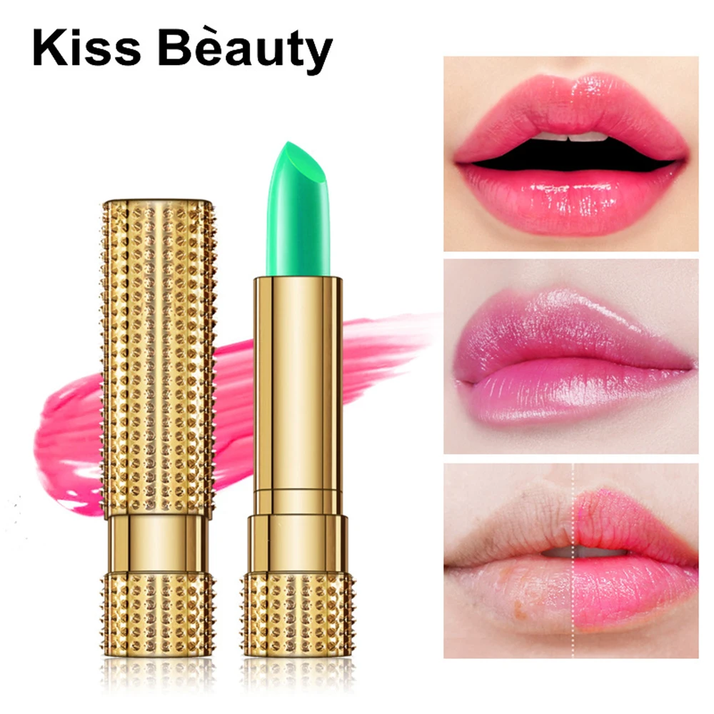 

1Pc Aloe Vera Base Makeup Lips Care Smooth Moisturizing Color Changing Long Lasting Nutritious Lipstick Lip Balm lip Gloss TSLM2