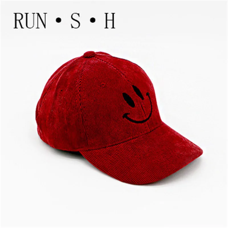 Детская шляпа со смайликом, бейсболка с изображением героев мультфильма, Вельветовая цветная шляпа с вышивкой, весенне-летняя Солнцезащитная шляпа унисекс для водителя грузовика