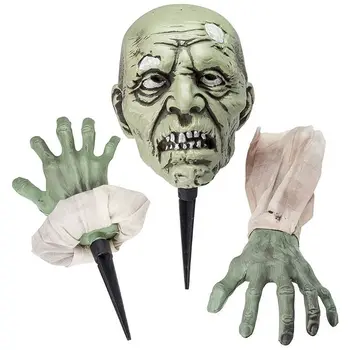 

Halloween Zombie Face Arms Scary Horror Skeleton Skull Head Hand Graveyard Props Hand Graveyard Haunted House Party Supplies