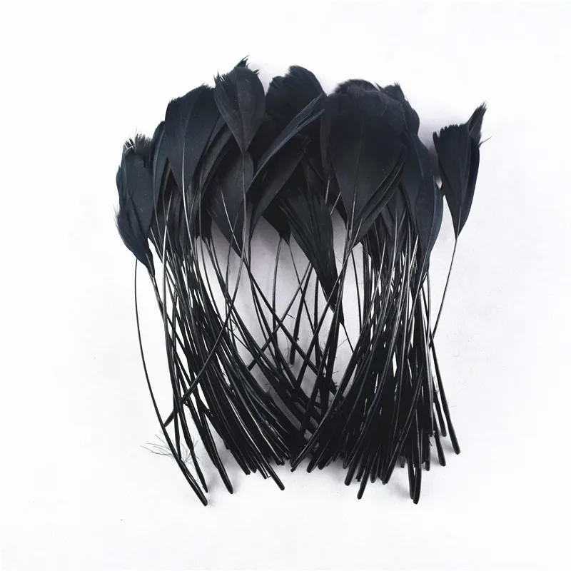 20pcs/Lot Dyed Black Feathers Rooster Goose Feathers for Jewelry Making Ostrich Pheasant for Crafts Carnaval Assesoires ostrich feathers pheasant feathers rooster feathers goose feathers craft feathers natural feathers