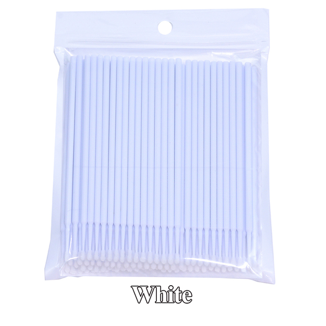 Colorful Disposable Mini Brush Eyelashes Extension Swabs Bulk Grafting Lashes Cleaning Makeup Tool Swab Cotton Sticks