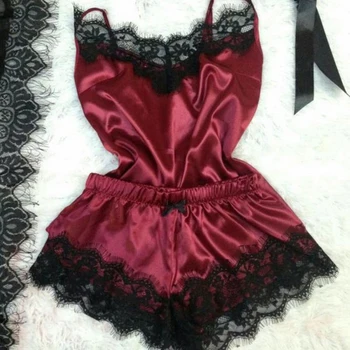 

Women Sexy Lingerie Silk Lace Sleepwear set sexy lingerie set 2020 Girl Sexy Fashion Lace Lingerie Temptation Babydoll new hot