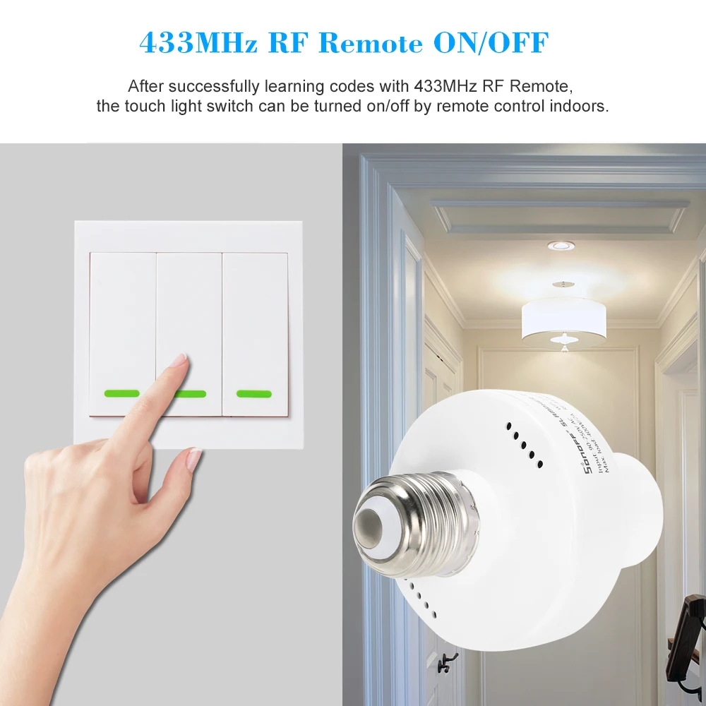 3 шт. SONOFF Slampher ITEAD WiFi умный светильник держатель лампы 433 МГц RF E27 Беспроводной